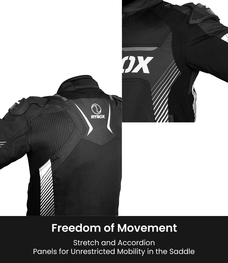 RYNOX - APEX EVO JACKET - CE CERTIFIED CLASS AA - BLACK WHITE
