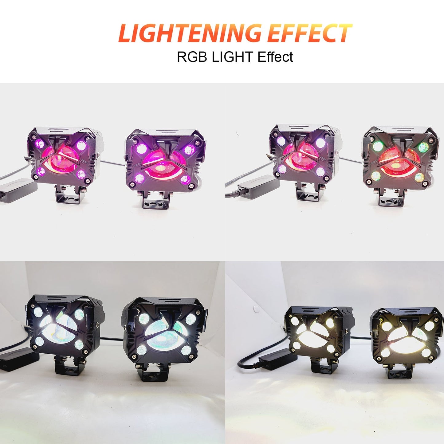 HJG - 80W YELLOW/WHITE & MULTICOLOUR LED FOG LIGHTS