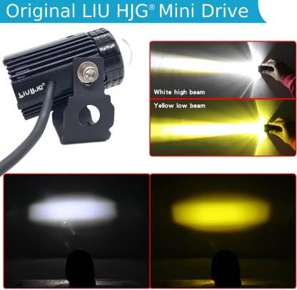 HJG - MINI DRIVE LED FOG LIGHT BULB LAMP FOR CARS & MOTORCYCLES DUAL COLOUR (WHITE & YELLOW) WITH COOLING FAN 2PCS