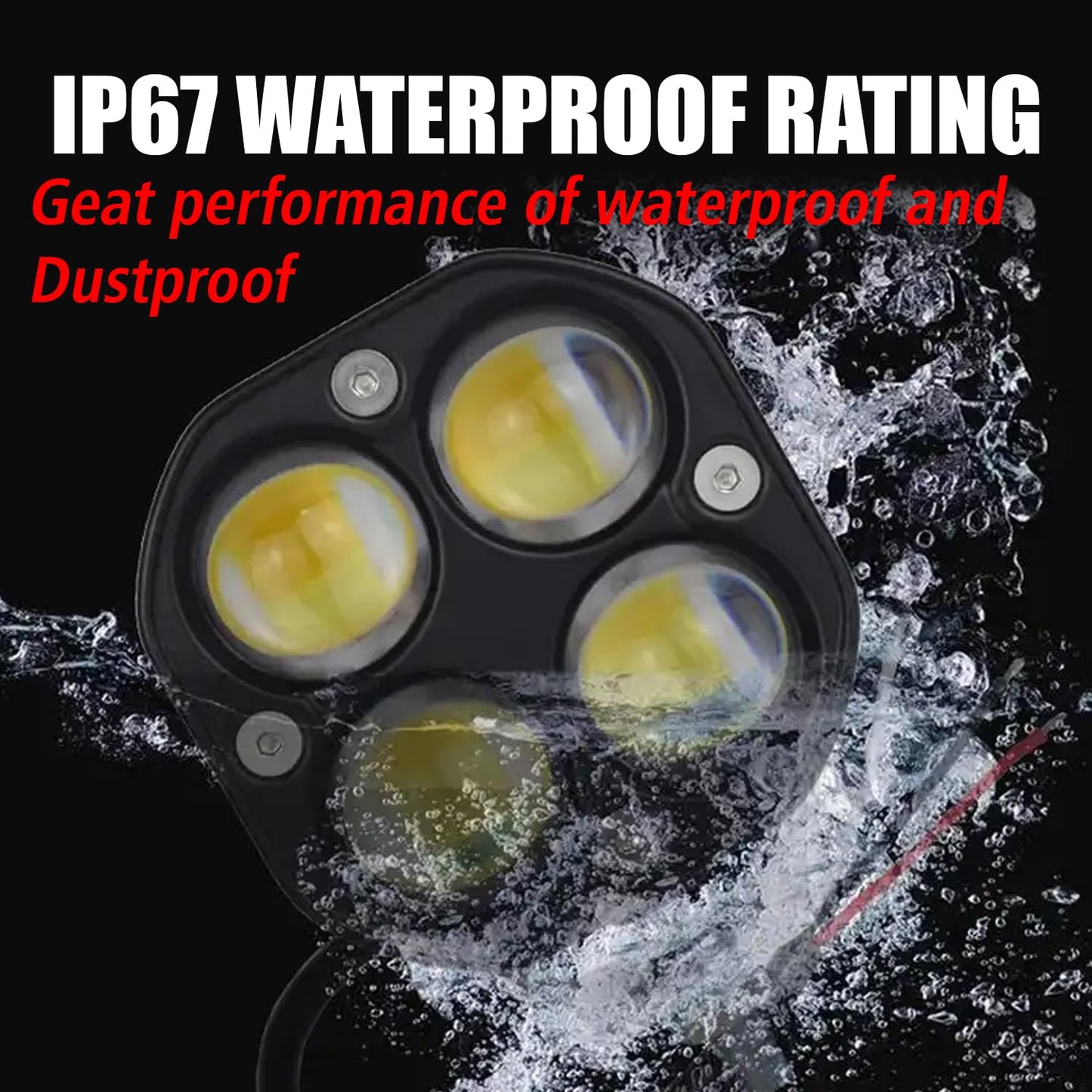 HJG - 40W 4 LED PROJECTOR FOG LIGHTS – WITH 2 DIFFERENT LIGHTING MODES 4000LM WITH CLAMP (WHITE & YELLOW) PACK OF 2