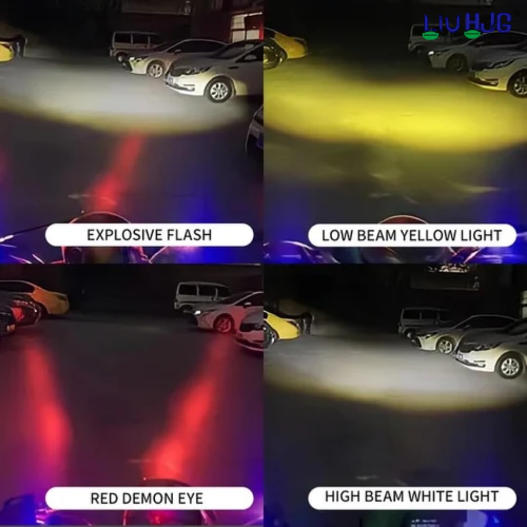 HJG Mini Drive V3 Devil with Red DRL Mini Drive V3 Light Red Devil Eye Light Multiple Connecting Red Yellow White Color HJG Mini Drive V3 Devil
