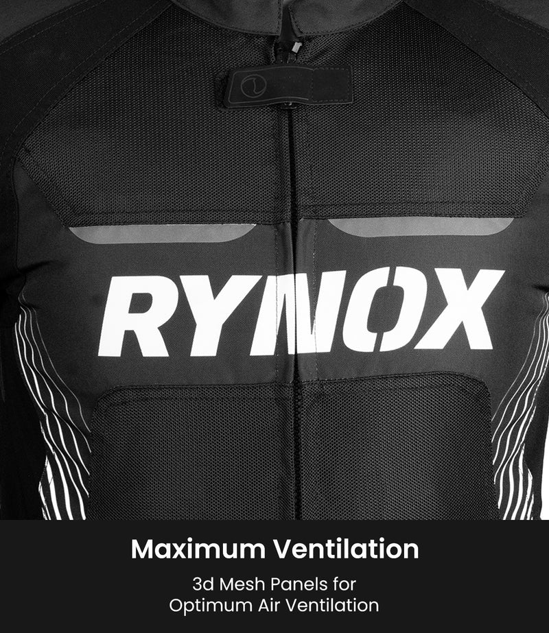 RYNOX - APEX EVO JACKET - CE CERTIFIED CLASS AA - BLACK WHITE