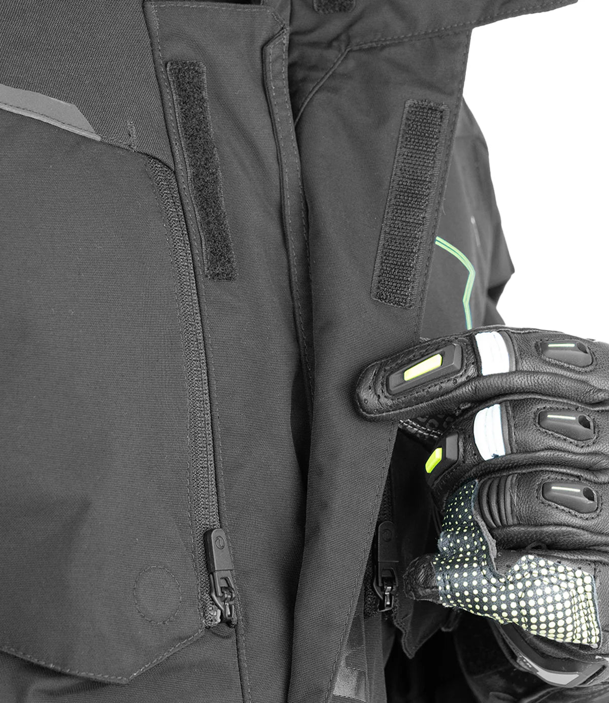 Rynox - ADVENTO PRO JACKET - Black Hi-viz green