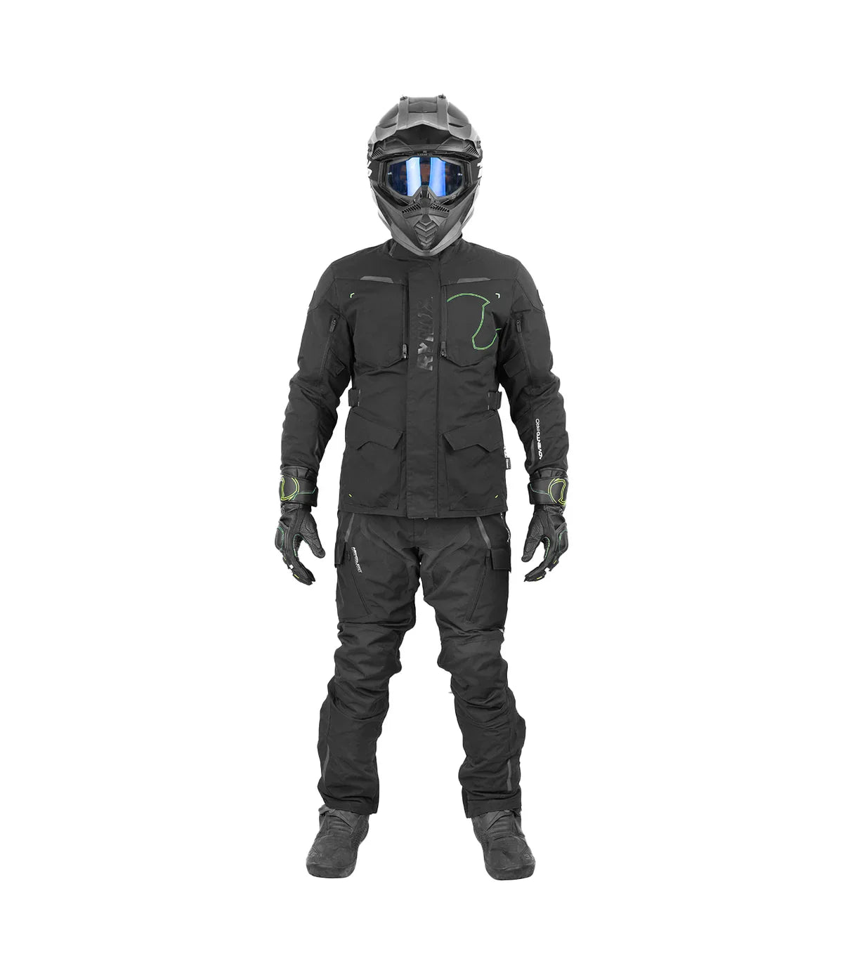 Rynox - ADVENTO PRO JACKET - Black Hi-viz green