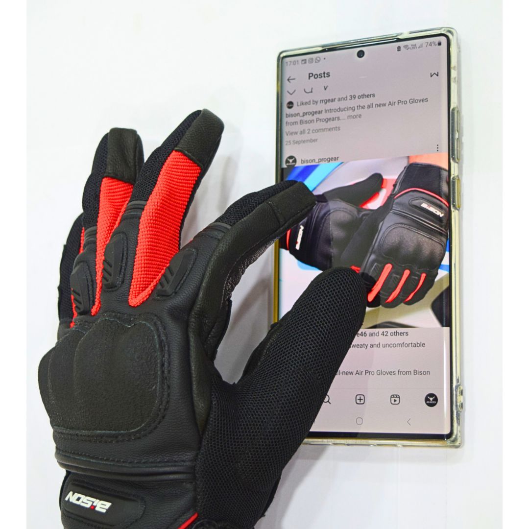 Bison - AIR PRO – BLACK HI-VIZ GLOVES