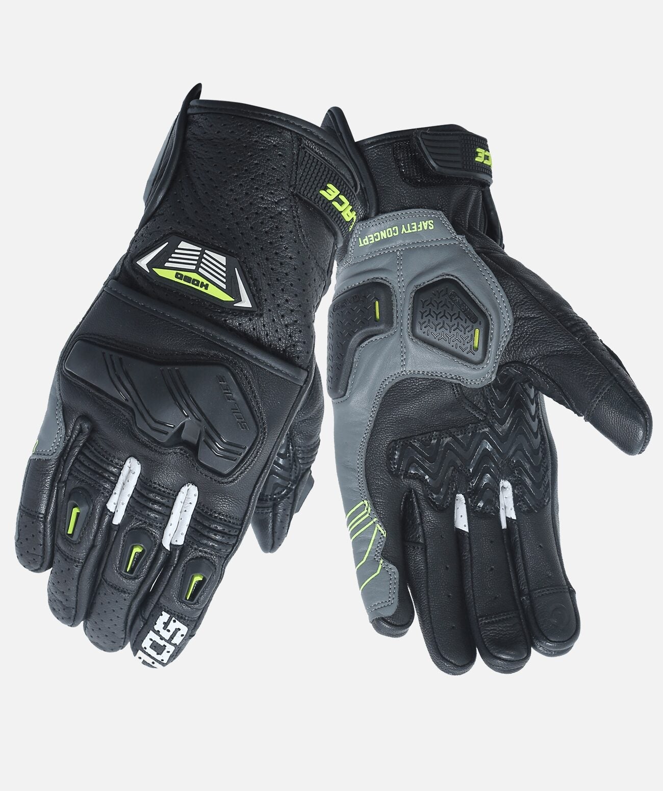 Solace - Hobo Semi-Gauntlet Gloves Black/Neon