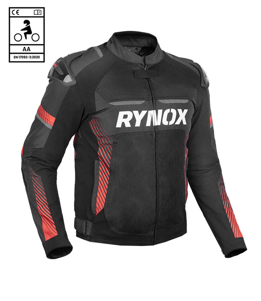 RYNOX - APEX EVO JACKET - CE CERTIFIED CLASS AA - BLACK RED