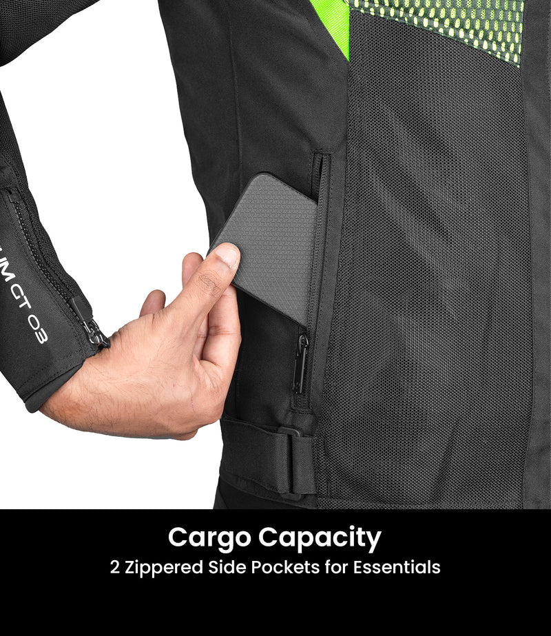 HELIUM GT 3 JACKET - BLACK HI-VIZ GREEN