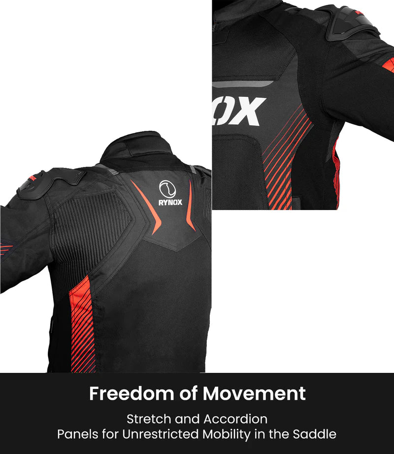 RYNOX - APEX EVO JACKET - CE CERTIFIED CLASS AA - BLACK RED