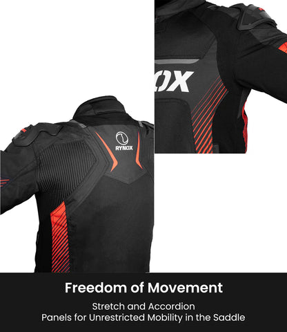 RYNOX - APEX EVO JACKET - CE CERTIFIED CLASS AA - BLACK RED