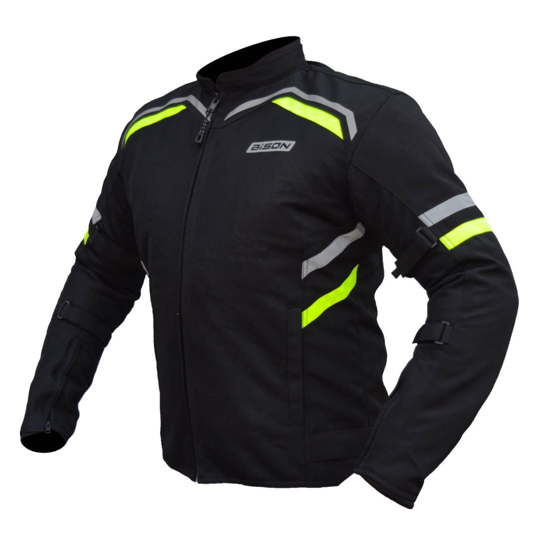 Bison - RAPTOR V.2 – BLACK HI-VIZ GREEN JACKET