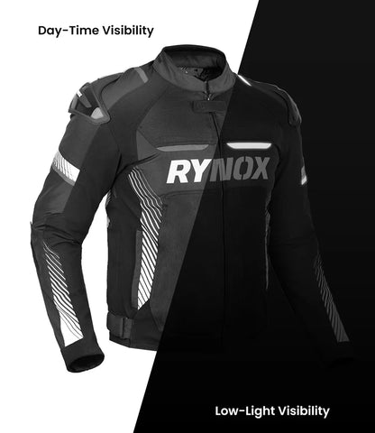 RYNOX - APEX EVO JACKET - CE CERTIFIED CLASS AA - BLACK WHITE