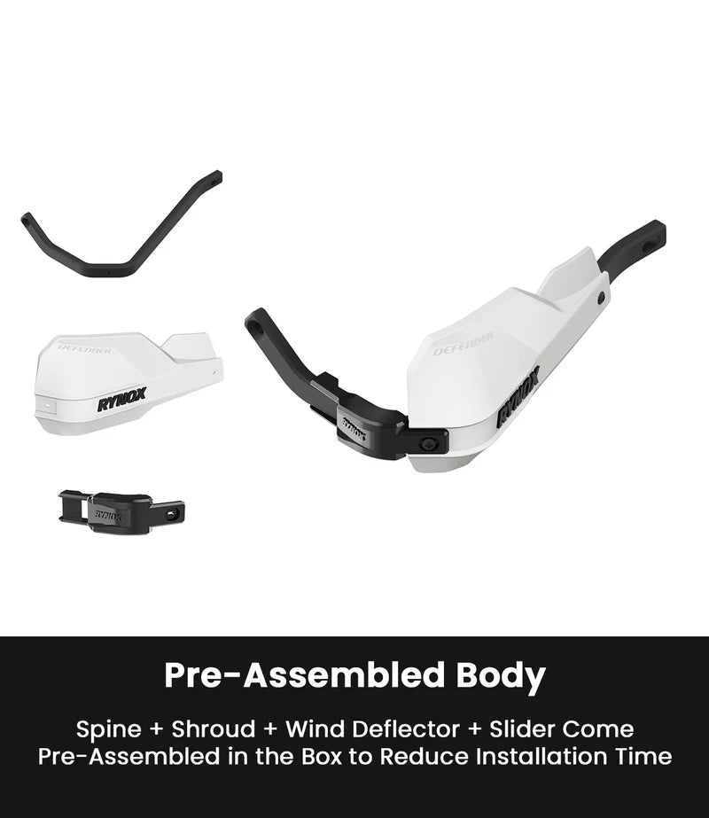 RYNOX - DEFENDER PRO HANDGUARDS - WHITE BLACK