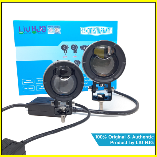 HJG - 60W DUAL LENS YELLOW/WHITE FOG LIGHTS WITH LOW/HIGH BEAM