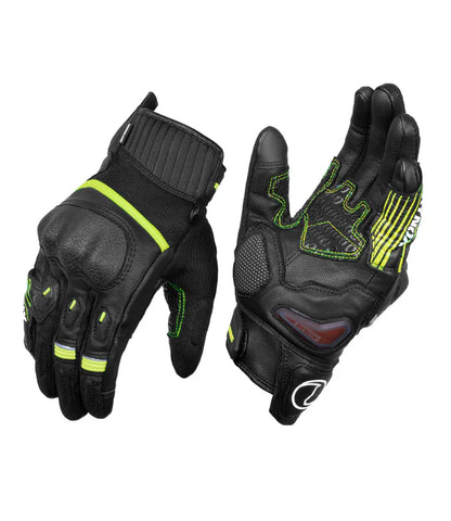 RYNOX - TORNADO PRO 4 GLOVES - BLACK HI-VIZ GREEN