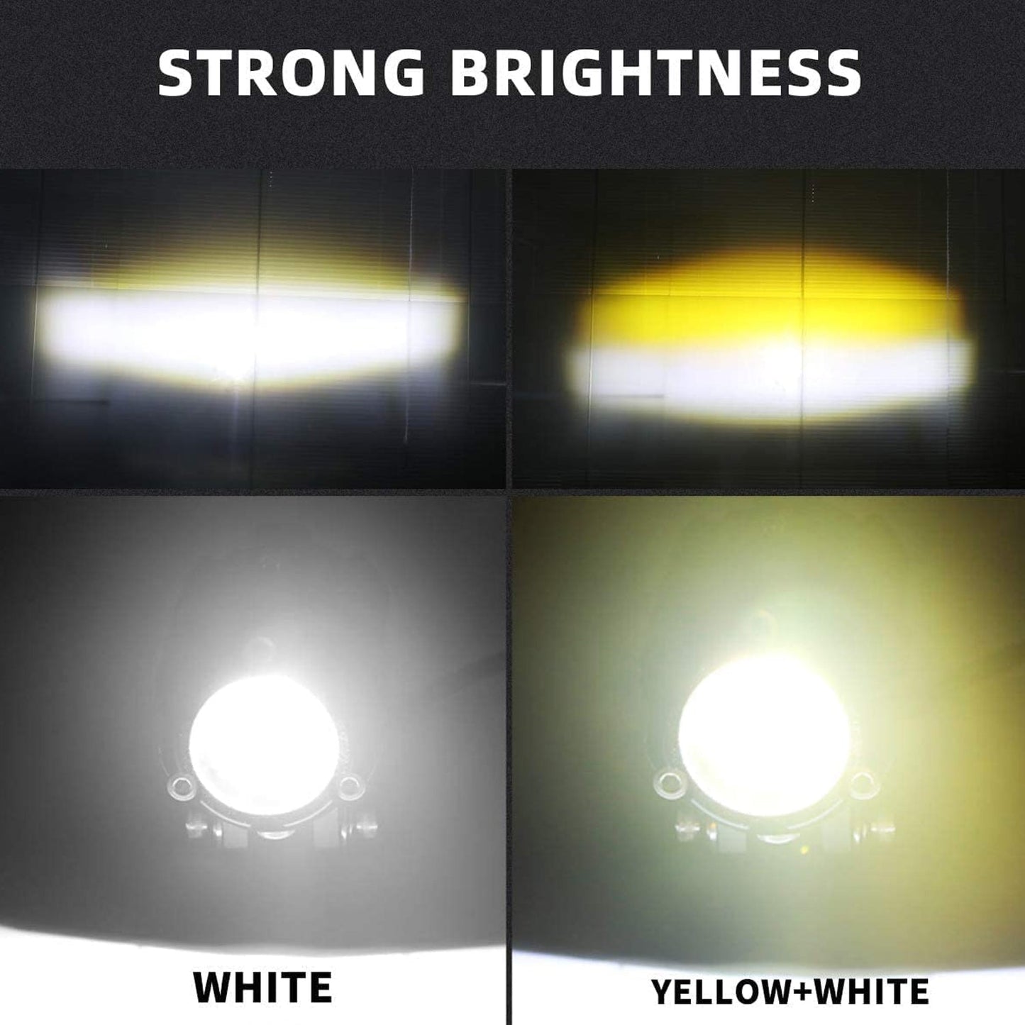 HJG - HEAVY MINI DRIVE DOULE COLOUR LED FOG LIGHT (WHITE & YELLOW)