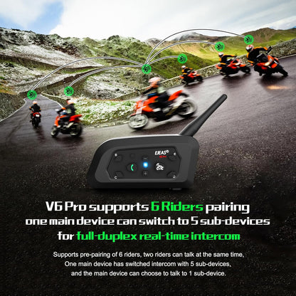 EJEAS - V6 PRO PLUS MULTI RIDER HELMET INTERCOM COMBO (2 QTY)