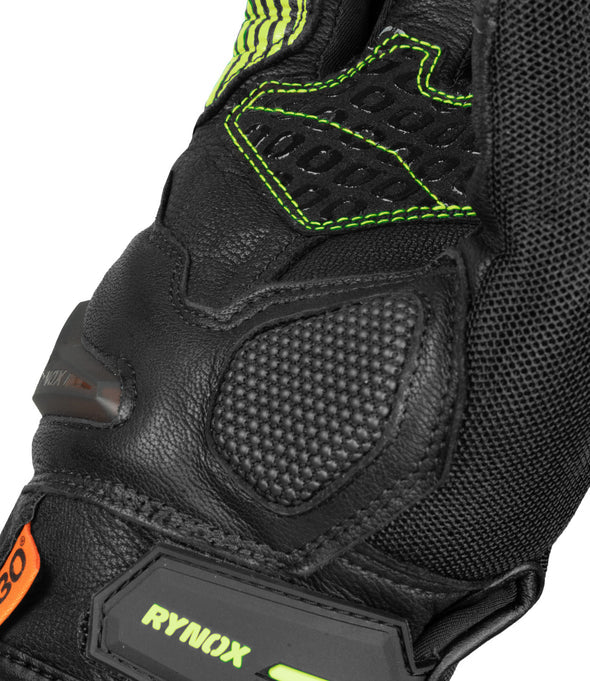 RYNOX - TORNADO PRO 4 GLOVES - BLACK HI-VIZ GREEN