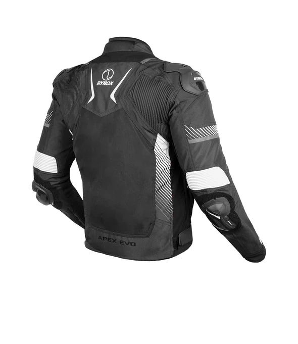 RYNOX - APEX EVO JACKET - CE CERTIFIED CLASS AA - BLACK WHITE