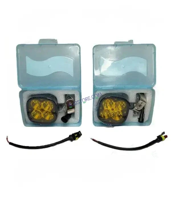 HJG - 4 LED CREE 60W FOG LIGHTS AUXILIARY LIGHTS FOR ALL MOTORCYCLES WITH YELLOW FILTER CAPS (2PCS)