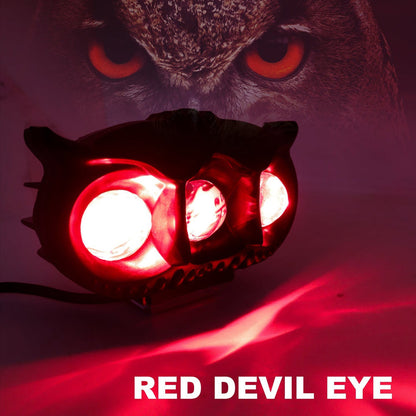 HJG - LED OWL FOG LIGHT YELLOW/WHITE & RED DEVIL EYE | 3-COLOUR MODE WITH FLASHING PATTERN (Pack of 1)
