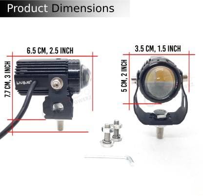 HJG - MINI DRIVE LED FOG LIGHT BULB LAMP FOR CARS & MOTORCYCLES DUAL COLOUR (WHITE & YELLOW) WITH COOLING FAN 2PCS
