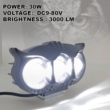 HJG - LED OWL FOG LIGHT YELLOW/WHITE & RED DEVIL EYE | 3-COLOUR MODE WITH FLASHING PATTERN (Pack of 1)