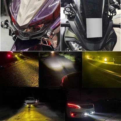 HJG - MINI DRIVE LED FOG LIGHT BULB LAMP FOR CARS & MOTORCYCLES DUAL COLOUR (WHITE & YELLOW) WITH COOLING FAN 2PCS