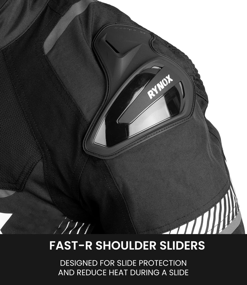 RYNOX - APEX EVO JACKET - CE CERTIFIED CLASS AA - BLACK WHITE