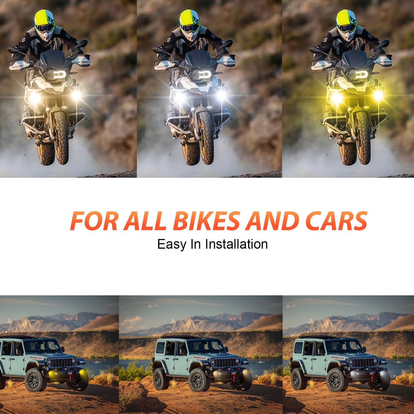 HJG - 80W YELLOW/WHITE & MULTICOLOUR LED FOG LIGHTS