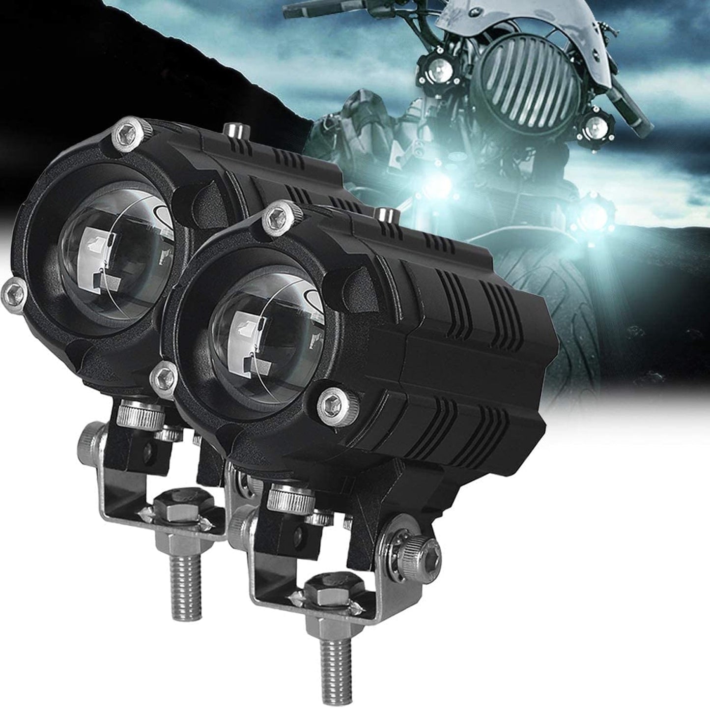 HJG - HEAVY MINI DRIVE DOULE COLOUR LED FOG LIGHT (WHITE & YELLOW)