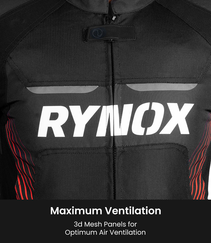 RYNOX - APEX EVO JACKET - CE CERTIFIED CLASS AA - BLACK RED