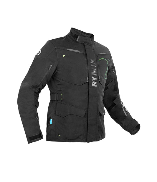 Rynox - ADVENTO PRO JACKET - Black Hi-viz green