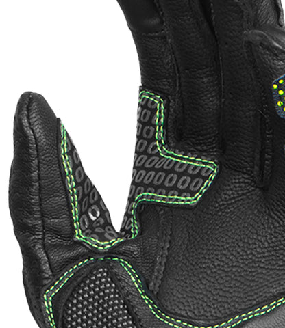 Rynox - ADVENTO PRO GLOVES - Black Hi-Viz Green