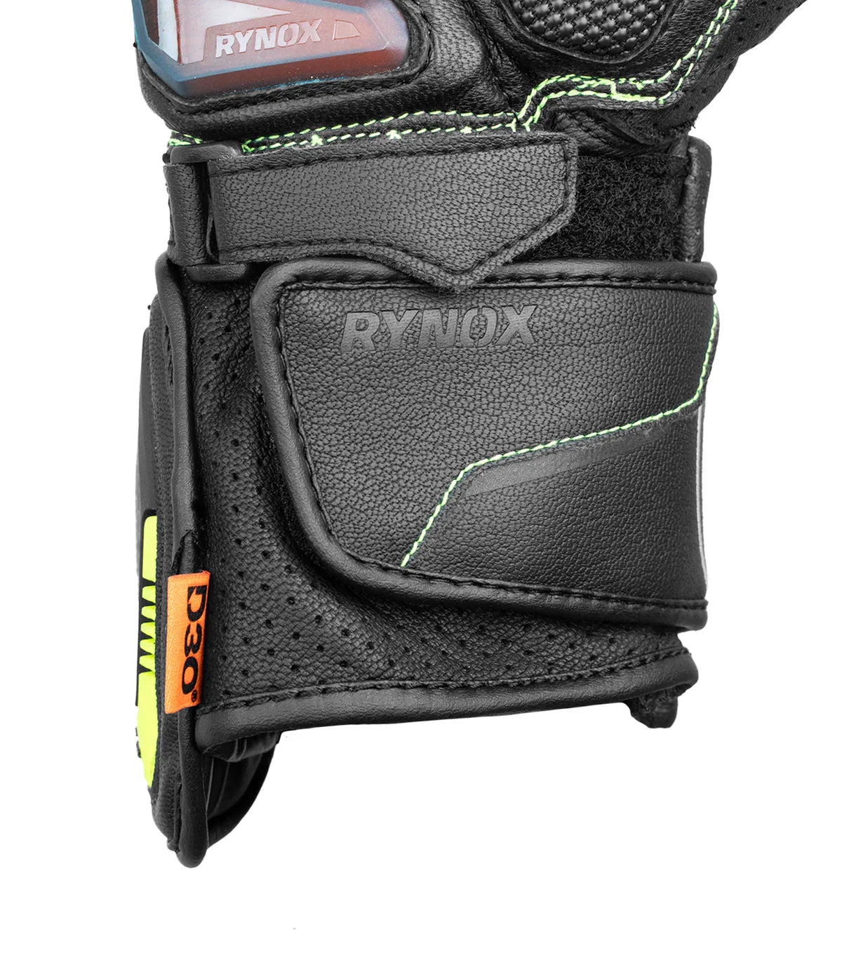 Rynox - ADVENTO PRO GLOVES - Black Hi-Viz Green