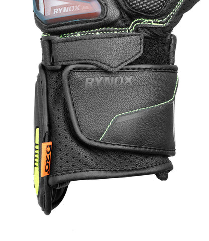 Rynox - ADVENTO PRO GLOVES - Black Hi-Viz Green
