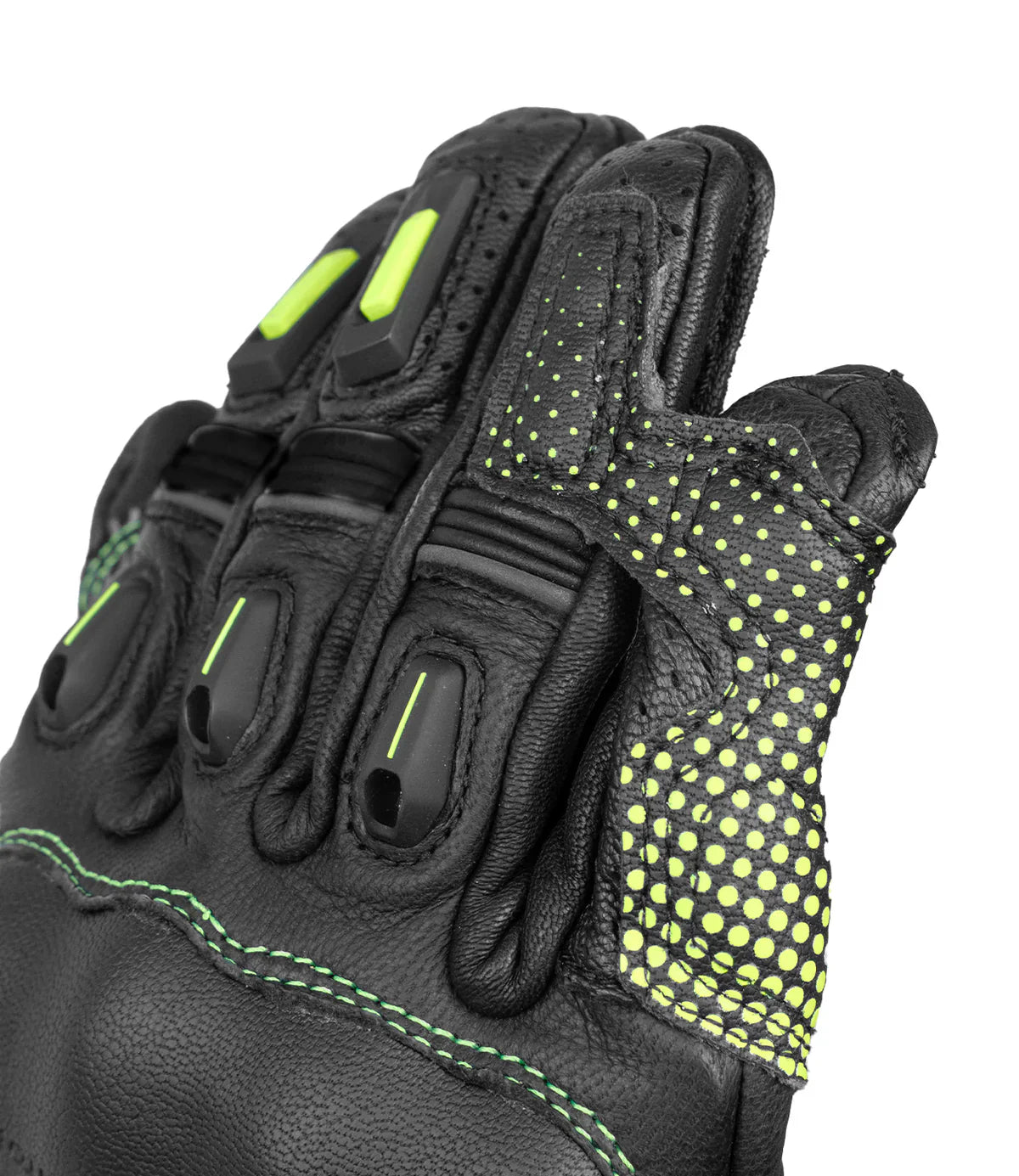 Rynox - ADVENTO PRO GLOVES - Black Hi-Viz Green