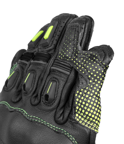 Rynox - ADVENTO PRO GLOVES - Black Hi-Viz Green