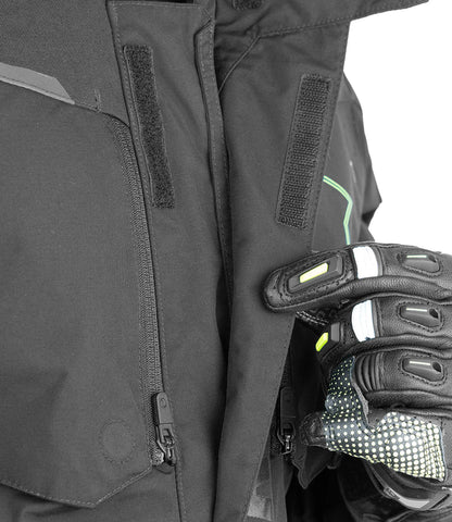 Rynox - ADVENTO PRO JACKET - Black Hi-viz green