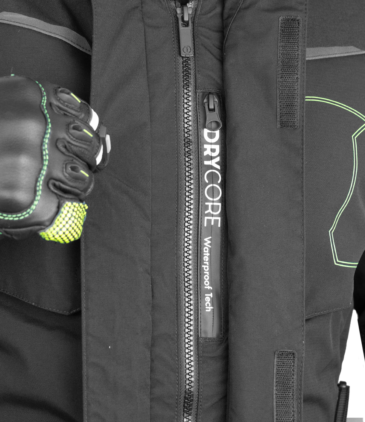 Rynox - ADVENTO PRO JACKET - Black Hi-viz green