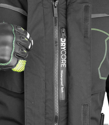 Rynox - ADVENTO PRO JACKET - Black Hi-viz green