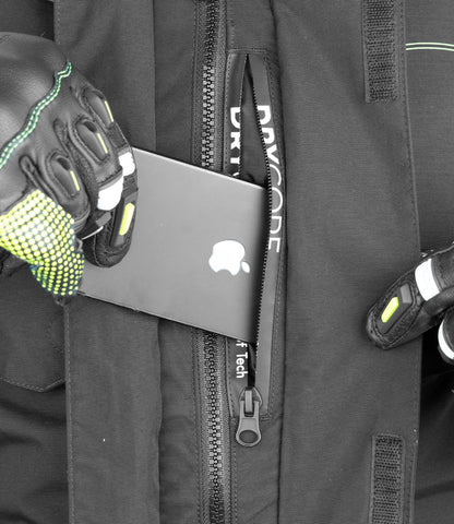 Rynox - ADVENTO PRO JACKET - Black Hi-viz green