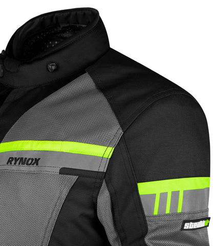 Rynox - STEALTH AIR PRO JACKET - Black Hi-Viz Green