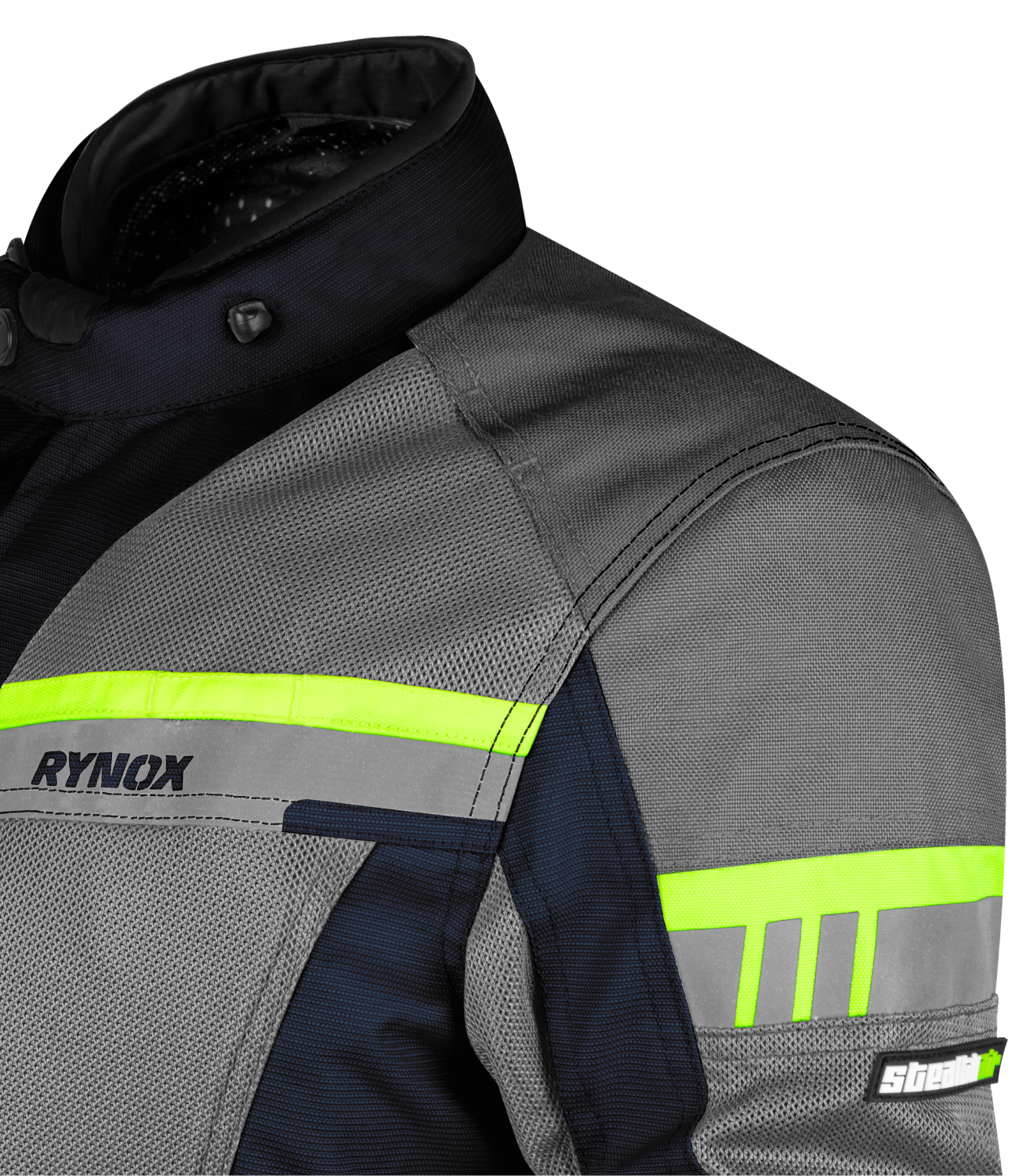 Rynox - STEALTH AIR PRO JACKET - Blue Hi-Viz Green