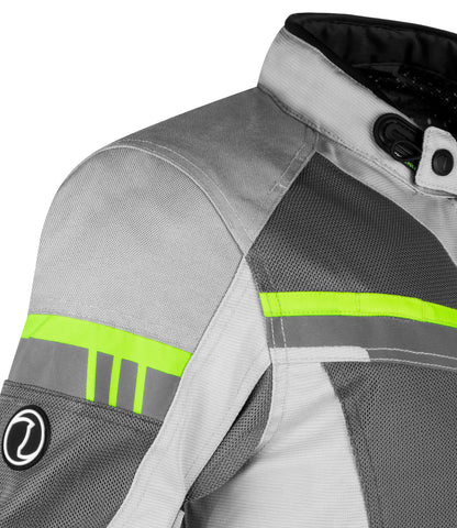 Rynox - STEALTH AIR PRO JACKET - Grey Hi-Viz Green