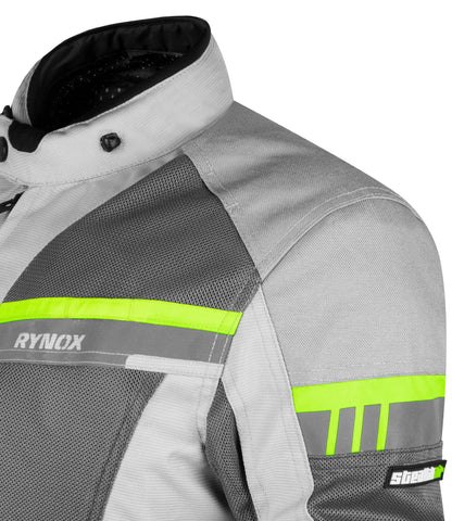 Rynox - STEALTH AIR PRO JACKET - Grey Hi-Viz Green