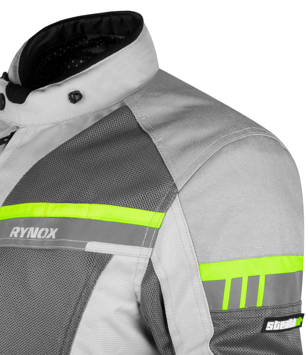 Rynox - STEALTH AIR PRO JACKET - Grey Hi-Viz Green