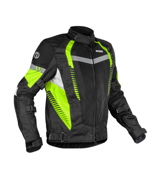 Rynox - TORNADO PRO 4 JACKET - Black Hi-Viz Green