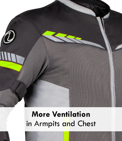 Rynox - AIR GT 4 JACKET - Grey Hi-Viz Green